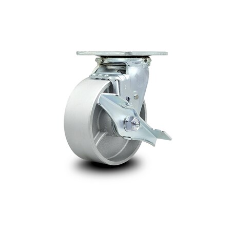 Service Caster 5 Inch Semi Steel Swivel Caster with Ball Bearing and Brake SCC-30CS520-SSB-TLB